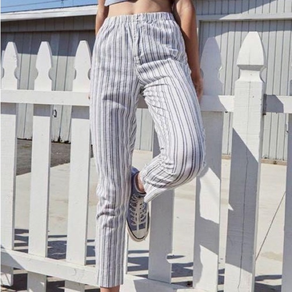 John Galt White and Gray Striped Tilden Pants